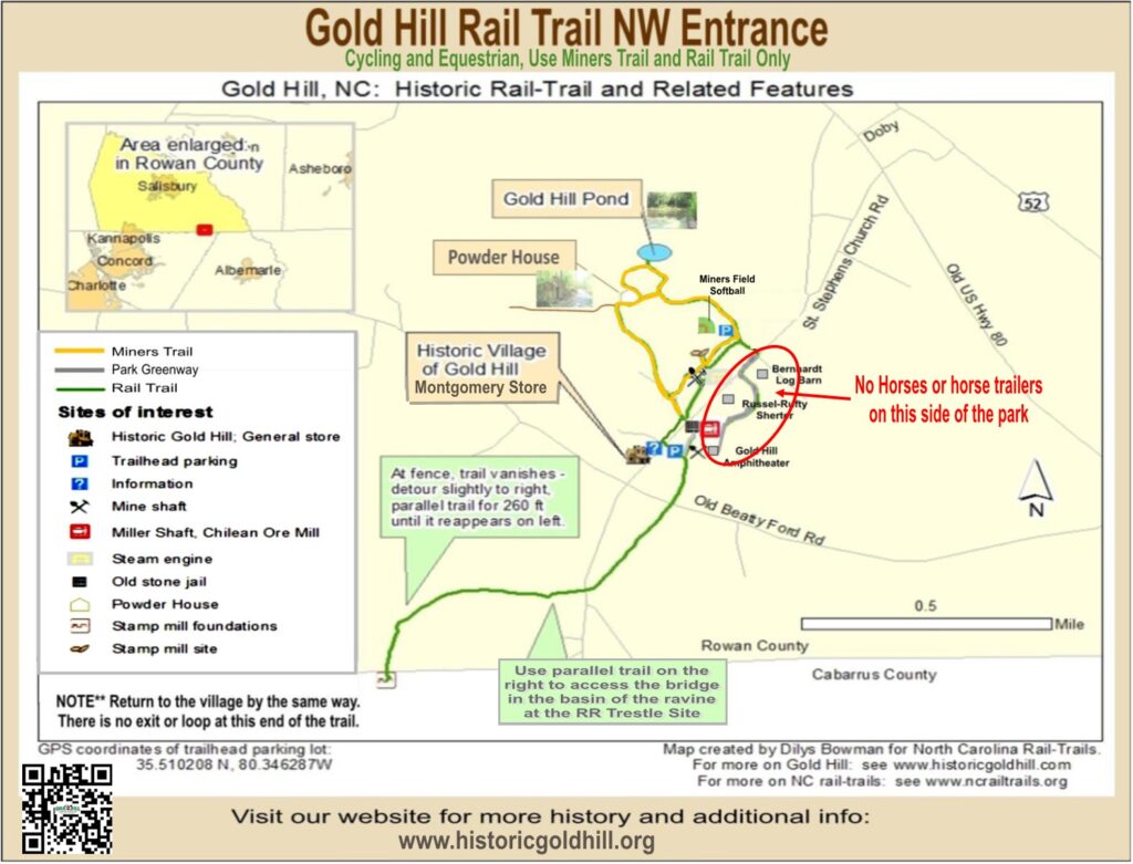 Gold Hill Mines Historic Park and Gold Hill Rail Trail Map