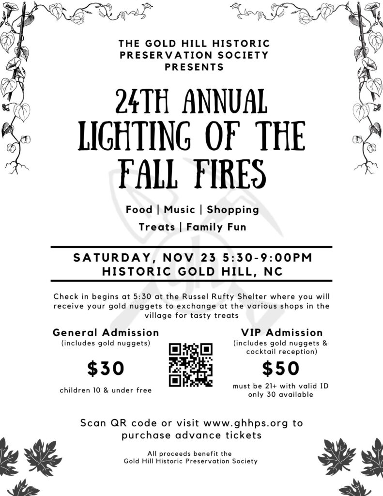 Lighting of the Fall Fires Gold Hill NC